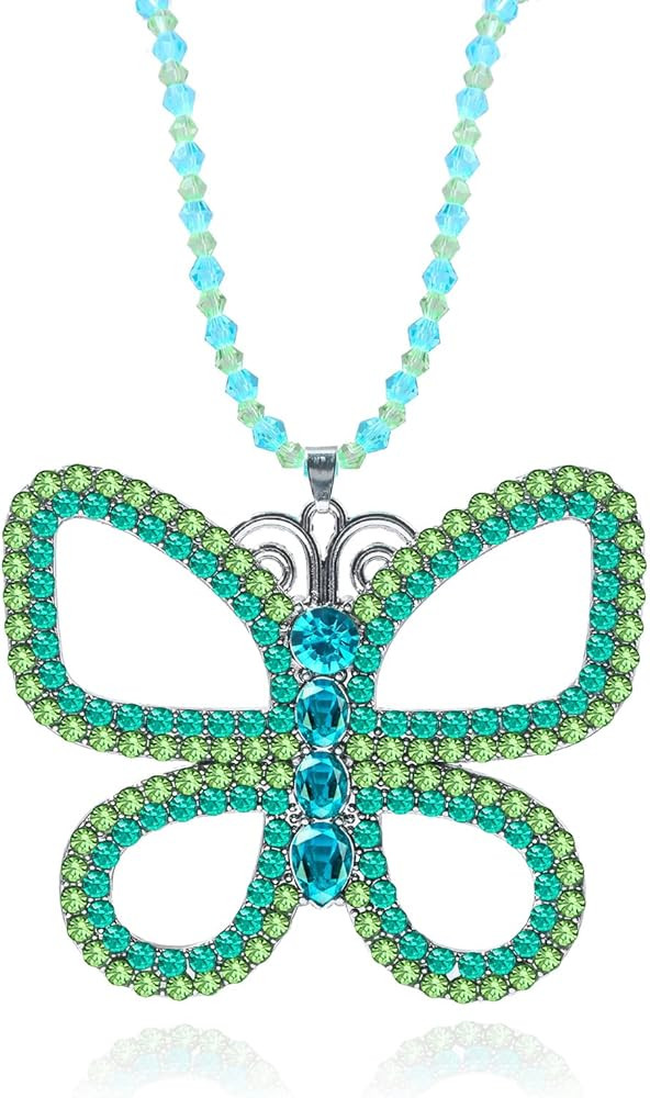 Big Green Butterfly Choker Necklace - Sparkly Green Butterfly Pendant Necklace for Women Hallowee... | Amazon (US)