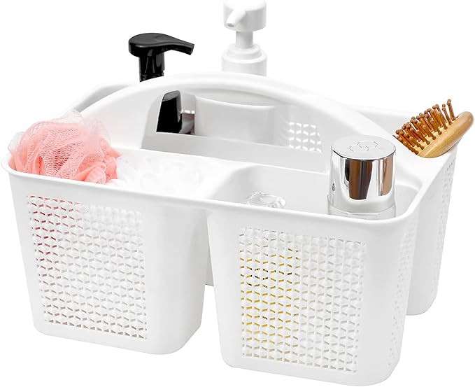 UUJOLY Plastic Portable Shower Caddy Basket Bucket, Cleaning Shower Basket with Handle Compartmen... | Amazon (US)