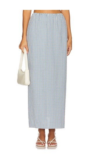 Mira Skirt in Blue & Cream Gingham | Revolve Clothing (Global)