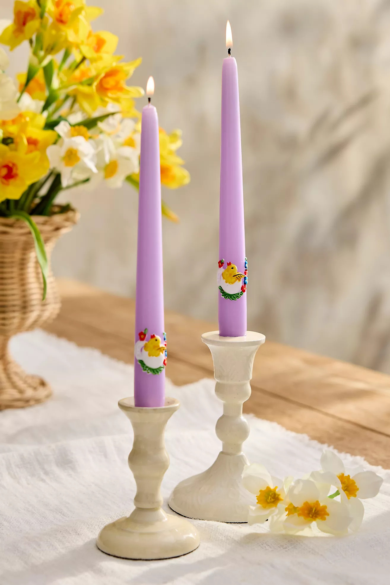 Easter Motif Taper Candles, Set of 2 | Anthropologie (US)