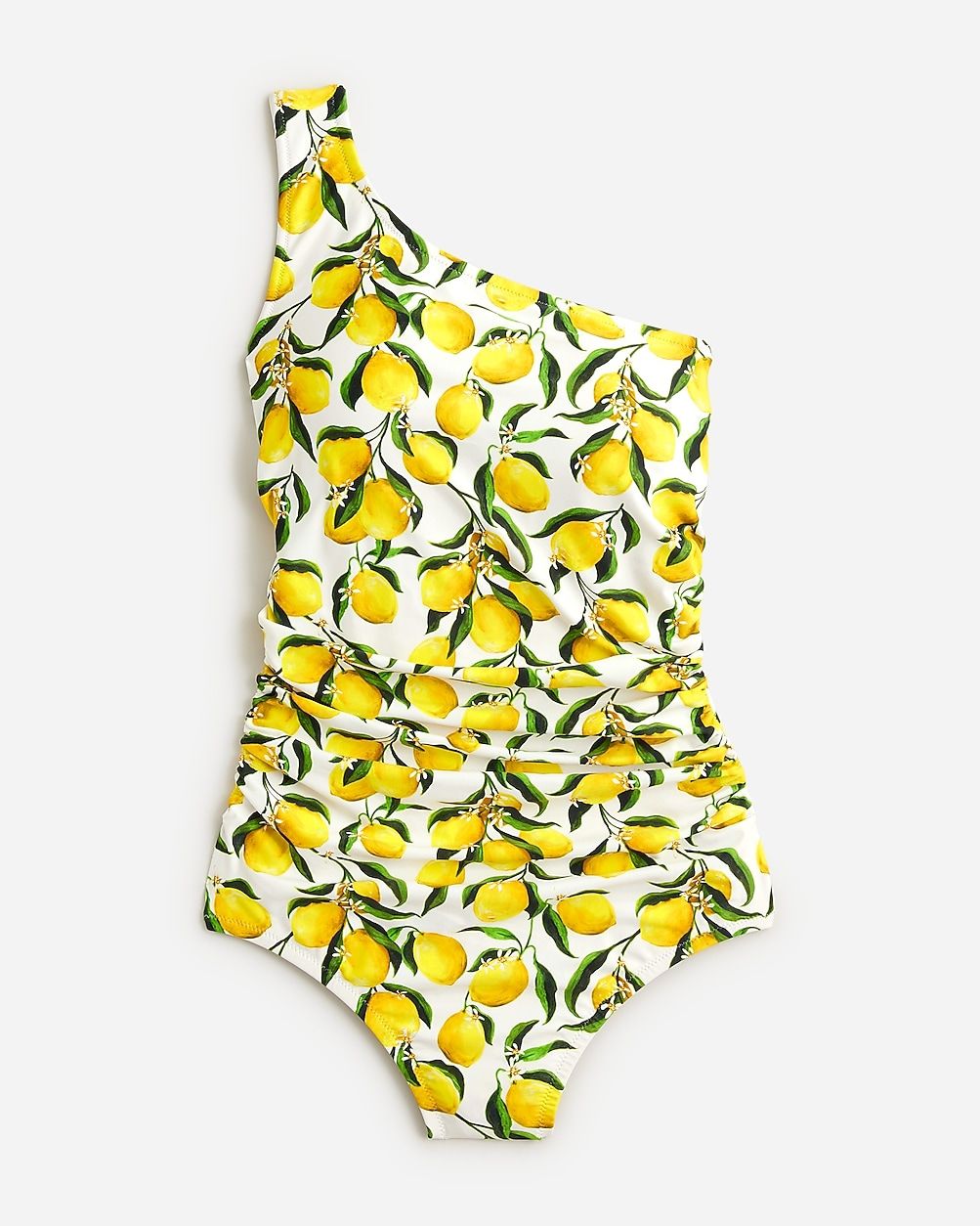 Ruched one-shoulder one-piece swimsuit in limoncello | J.Crew US