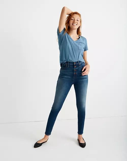 11" High-Rise Skinny Jeans in Ames Wash: Button-Front Edition | Madewell