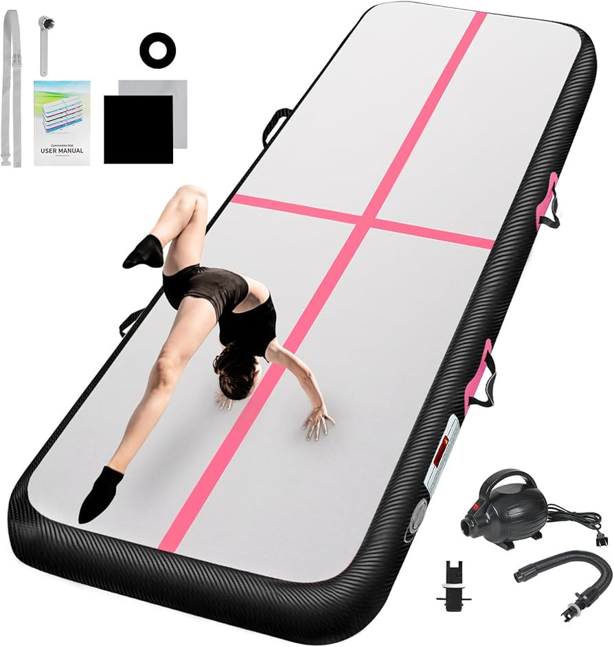 Inflatable Gymnastics Mat 10ft/13ft/16ft/20ft/ Air Tumbling Track Mats 4/8 inches Thick for Home ... | Amazon (US)