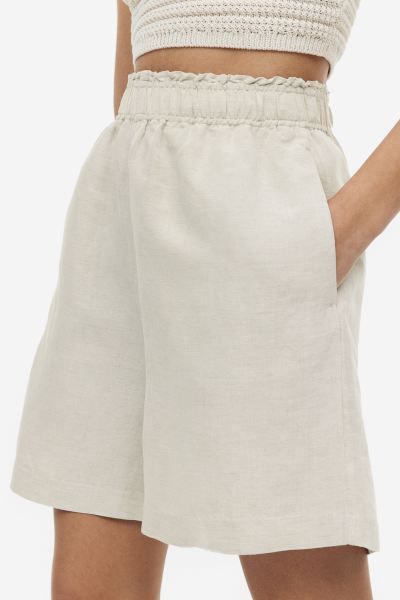 Linen-blend Pull-on Shorts | H&M (US + CA)