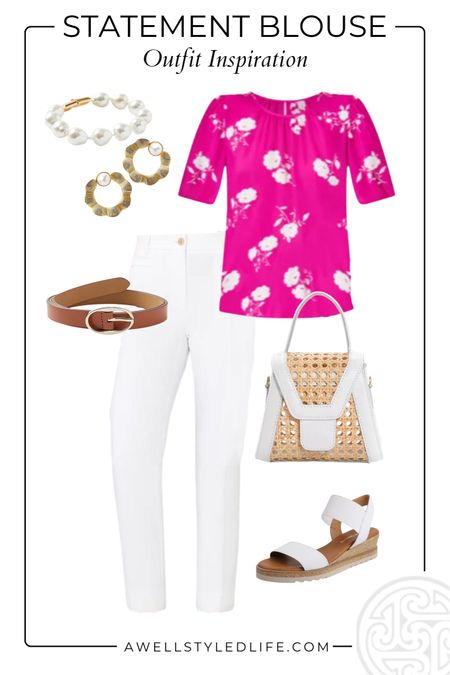 Spring Outfit Inspiration	

Clothing and jewelry on sale from Ann Taylor, bag and shoes from Bloomingdale's

#fashion #fashionover50 #fashionover60 #springfashion #springoutfit #summerfashion #summeroutfit #bloomingdales #anntaylor #bloomiesfashion #anntaylorfashion #statementblouse

#LTKSeasonal #LTKSaleAlert #LTKStyleTip