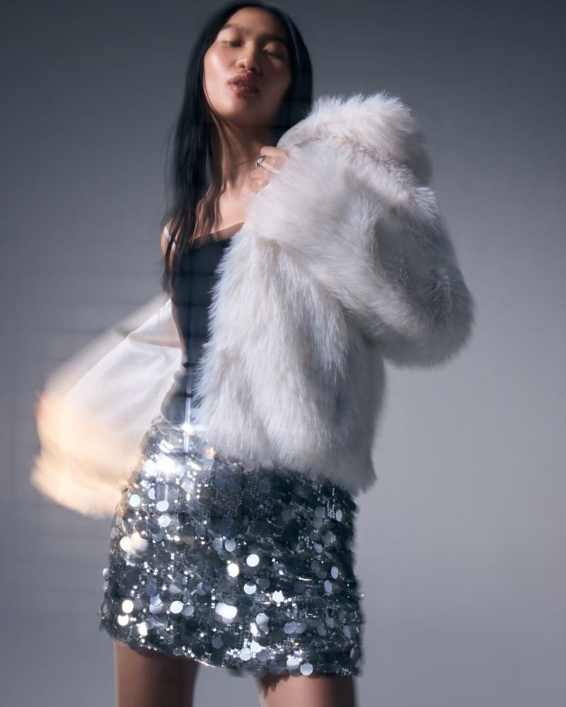 Women's Short Faux Fur Coat | Women's Coats & Jackets | Abercrombie.com | Abercrombie & Fitch (US)