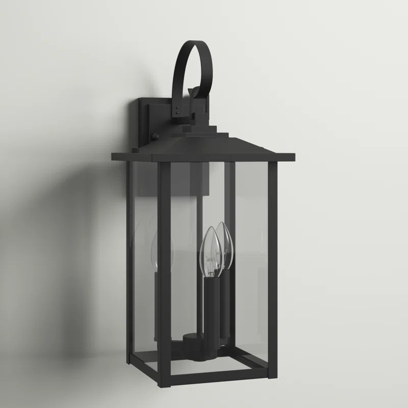 Dallas 3 - Bulb 19.88'' H Outdoor Wall Lantern with Dusk to Dawn | Wayfair North America