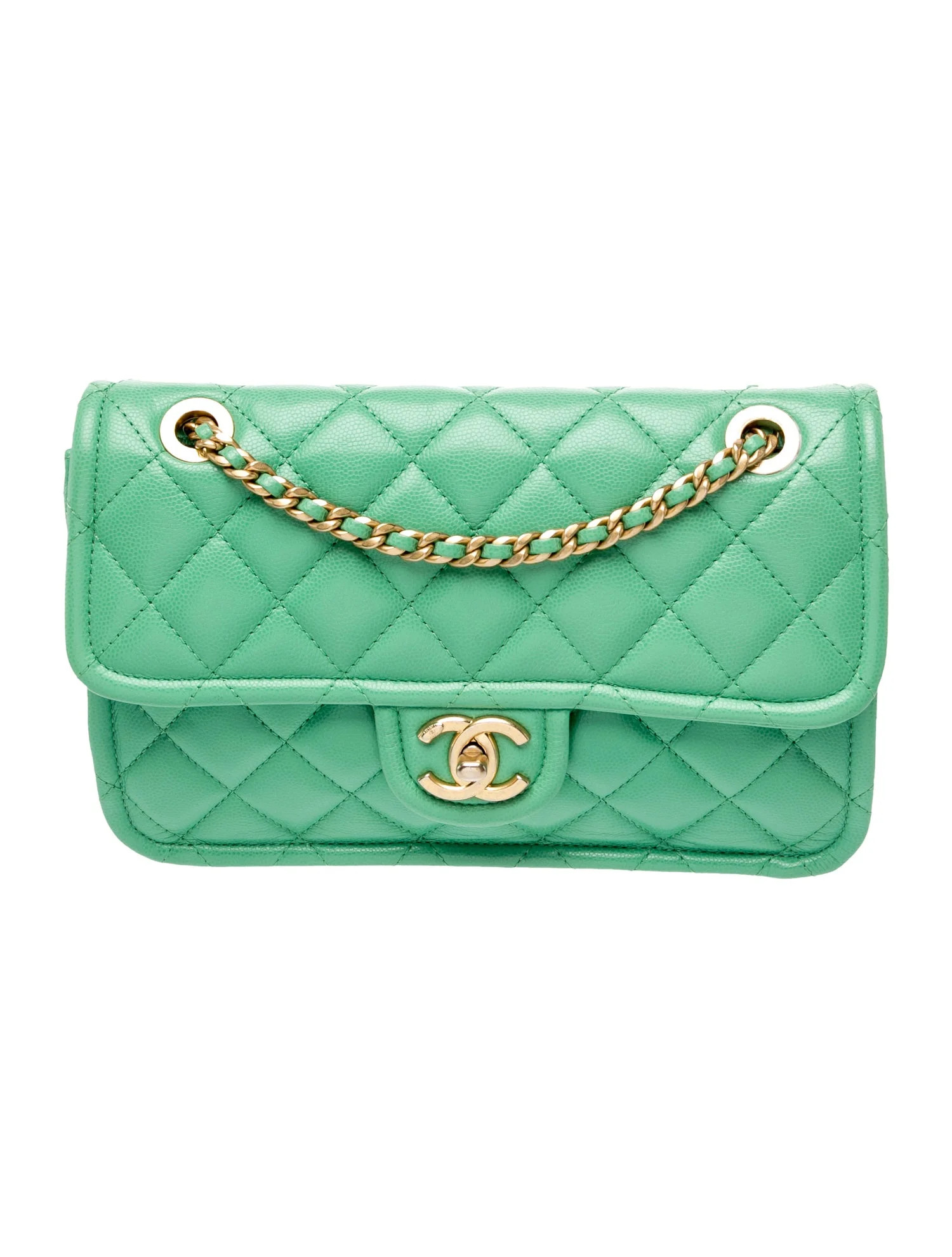 Chanel Medium Sweet Flap Bag - Green Shoulder Bags, Handbags - CHA1424119 | The RealReal | The RealReal