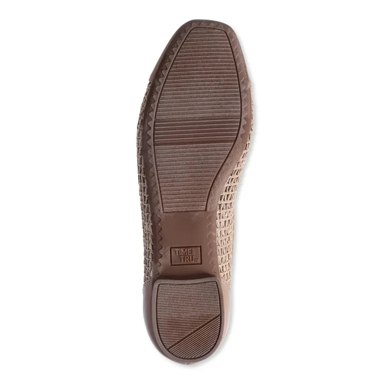 Time and Tru Women's Woven Cap Toe Ballet Flats | Walmart (US)