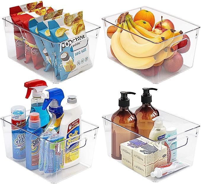 Sorbus Storage Bins Clear Plastic Organizer Container Holders with Handles – Versatile for Kitc... | Amazon (US)