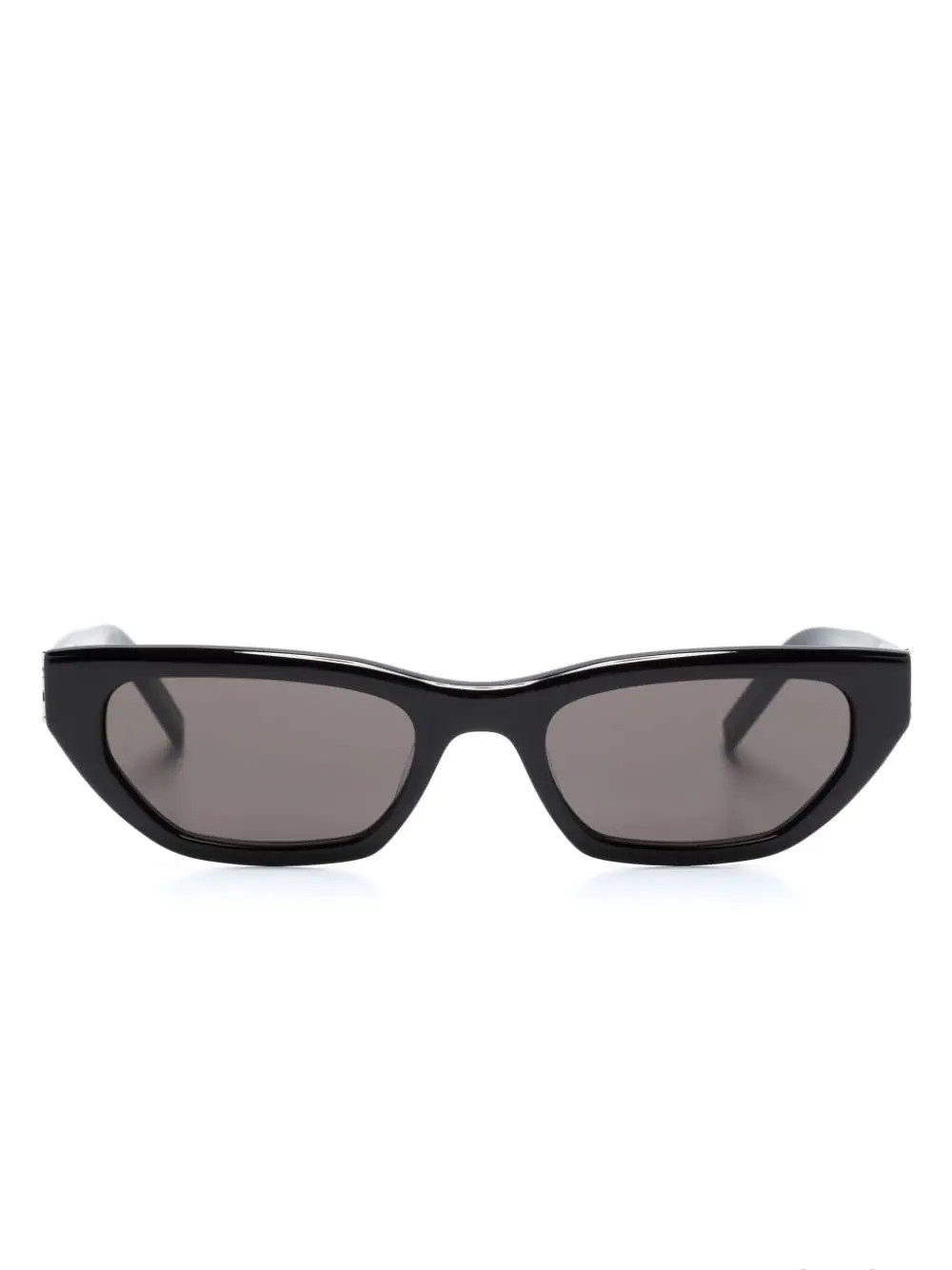 Saint Laurent Eyewear logo-plaque cat-eye sunglasses - Black | Farfetch Global