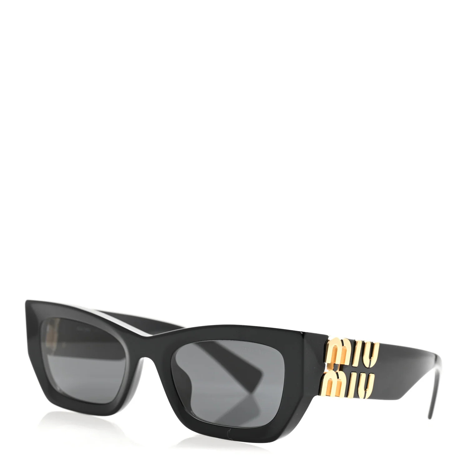 Acetate Rectangle Sunglasses SMU 09W Black | FASHIONPHILE (US)