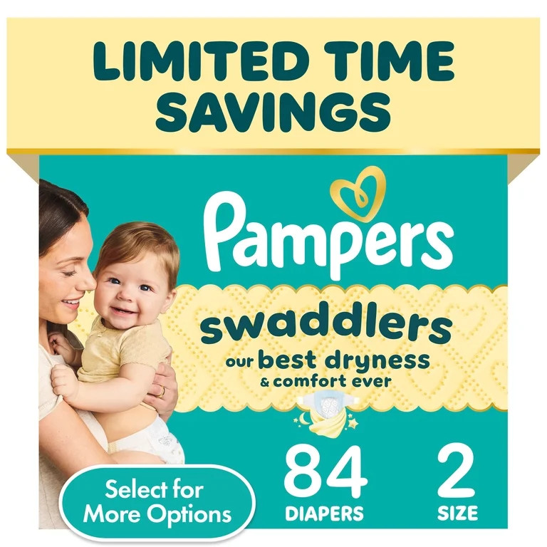 Pampers Swaddlers Diapers, Size 2, 84 Count (Select for More Options) | Walmart (US)