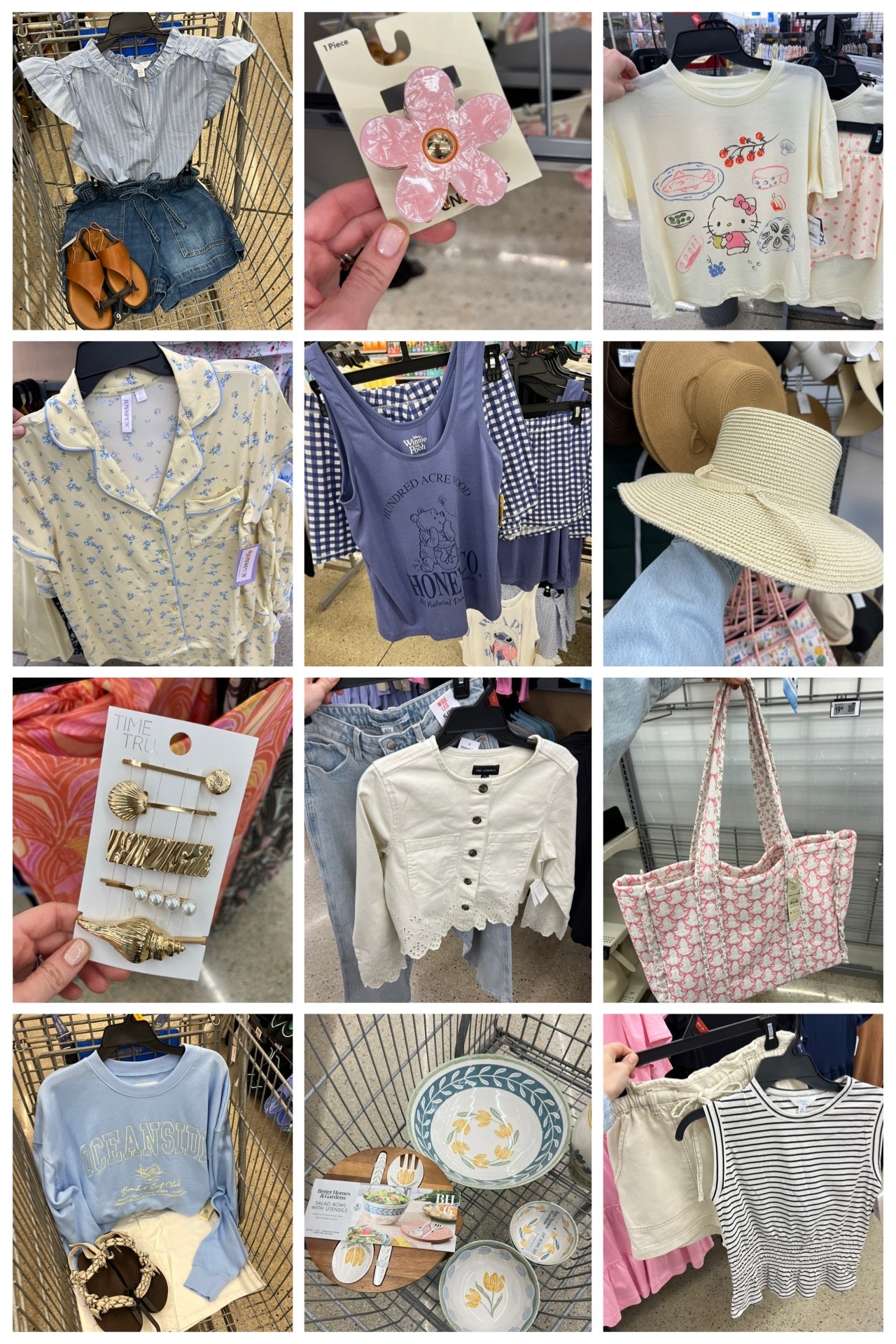 How is Walmart this good?! 😍 Every trip, there’s something new and wonderful!  Cute pajamas, beachy accessories, Vera Bradley look for less tote bag, Rails look for less tie front shorts and more! #walmartfashion 