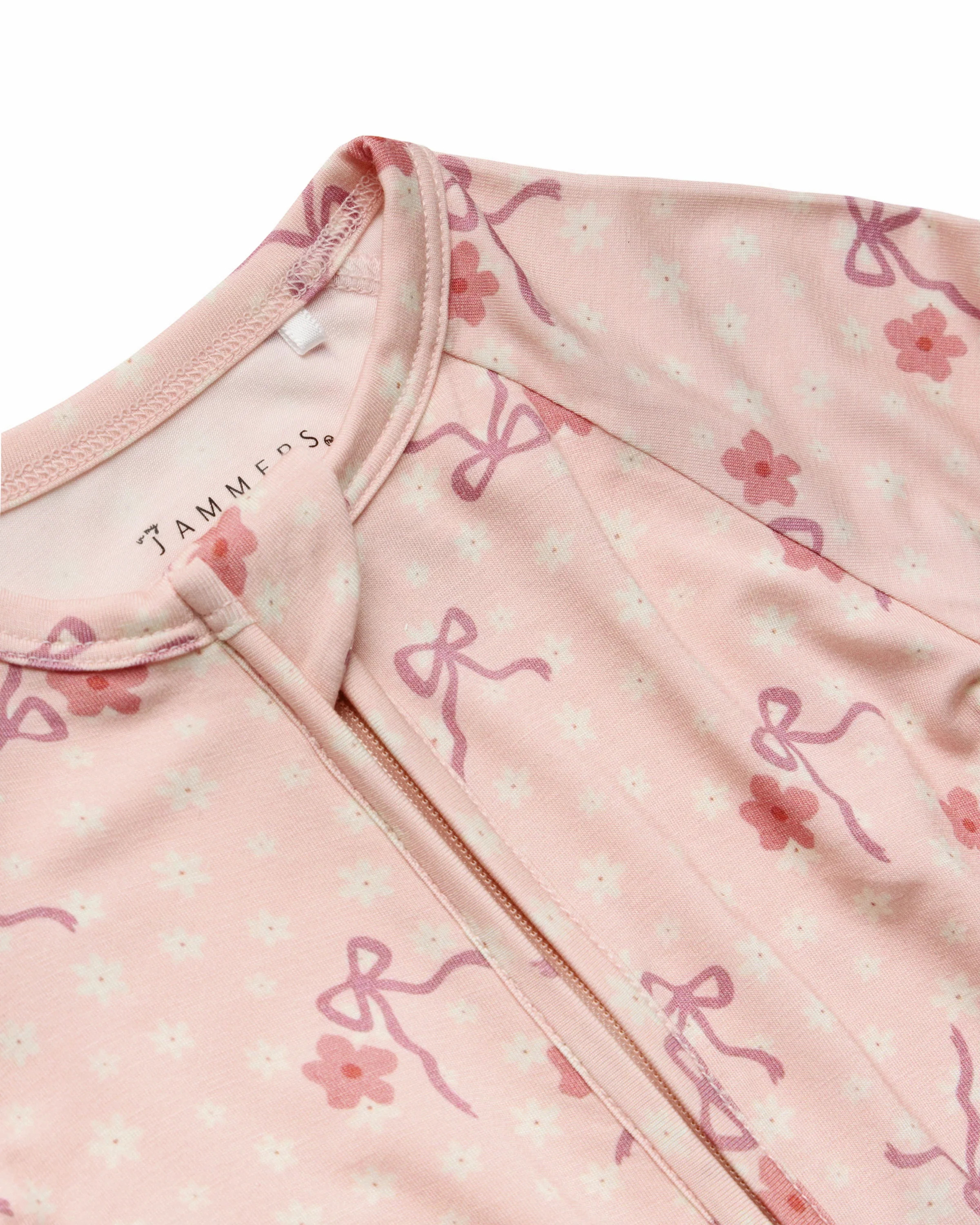 Ditsy Bow Zipper Romper | In My Jammers