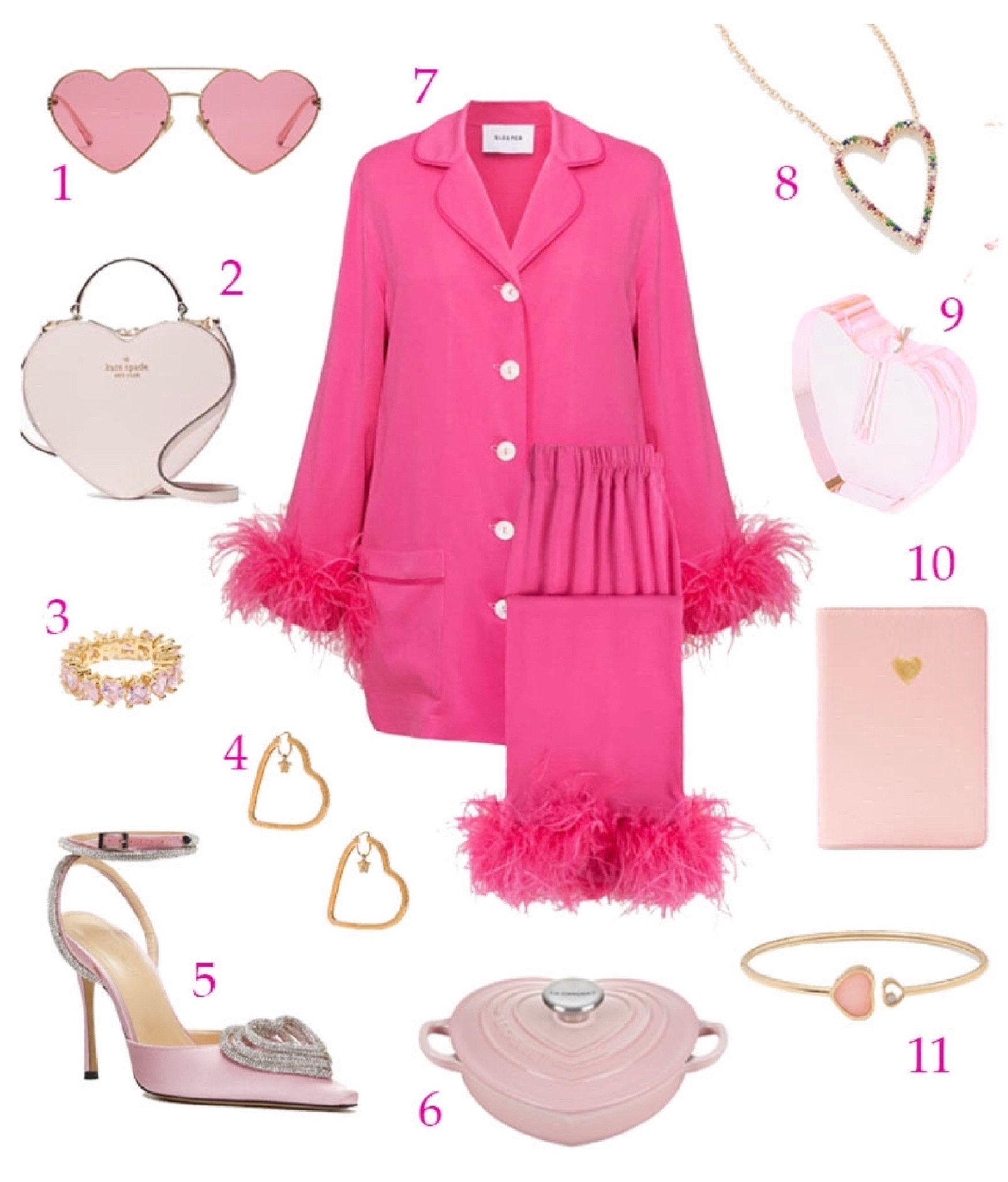 Valentine’s Day gift ideas for her! I think Valentine’s Day is the perfect excuse to spoil the ones you love with something sweet (and pink, of course!) here are some fun and fabulous options she’s sure to love at every price point. 

1. Heart Frame Sunglasses
2. Love Shack Heart Purse 
3. Heart Eternity Ring 
4. Versace Medusa Heart Earrings
5. Triple Heart Satin Pumps, 
6. Heart Enamel Cast Iron Dutch Oven, 
7. Women's Pink Party Pajamas
8. Rainbow Pave Heart Shaped Necklace
9. Crystal Heart Vase
10. Leatherology Heart Journal,
11. Happy Hearts Cuff 

#valentinesday #valentinesdaygiftideas #valentinesdaygidts #designergifts #luxurygifts #giftsforher

#LTKGiftGuide #LTKSeasonal