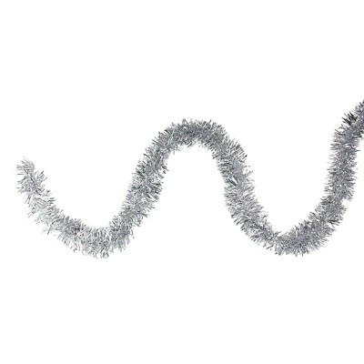 Northlight 50' x 2.25" Unlit Shiny Silver Tinsel Christmas Garland | Target
