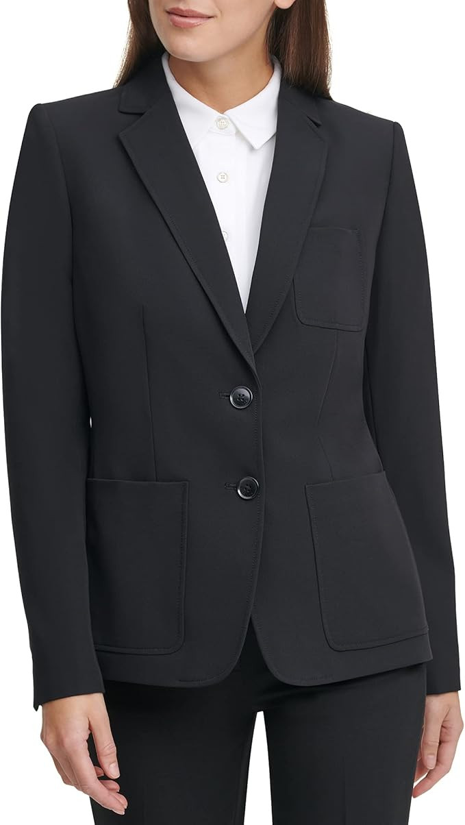 Tommy Hilfiger Women's Work Two Button Blazer Jackets | Amazon (US)