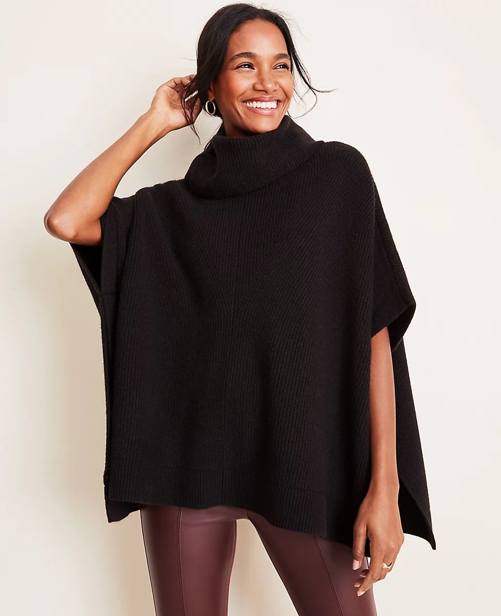 Ribbed Turtleneck Poncho | Ann Taylor | Ann Taylor (US)