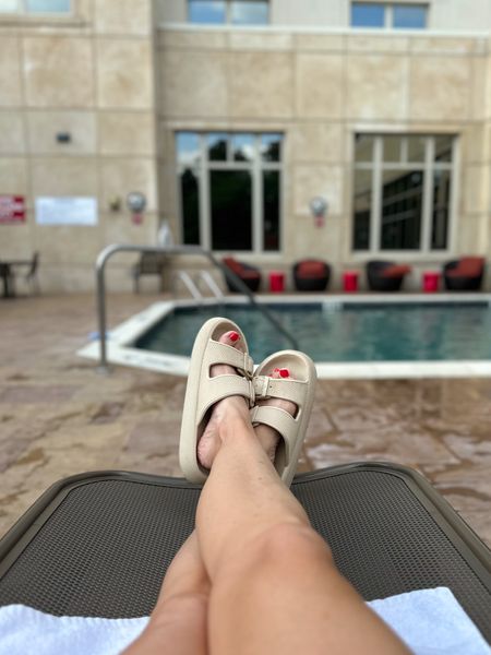Comfy pool shoes…and cute too! 
These are the off white in my TTS 7/8!

#LTKshoecrush #LTKSeasonal #LTKswim