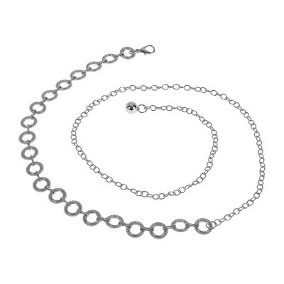 Unique Bargains Circle Adjustable Waist Belt Silver Tone 1 Pc | Target