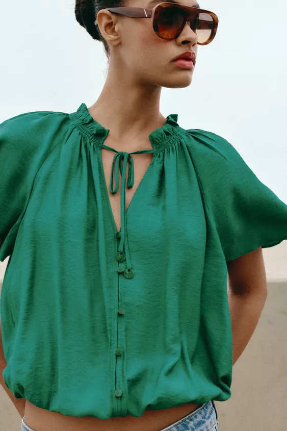 RUFFLED ROMANTIC BLOUSE | Zara US