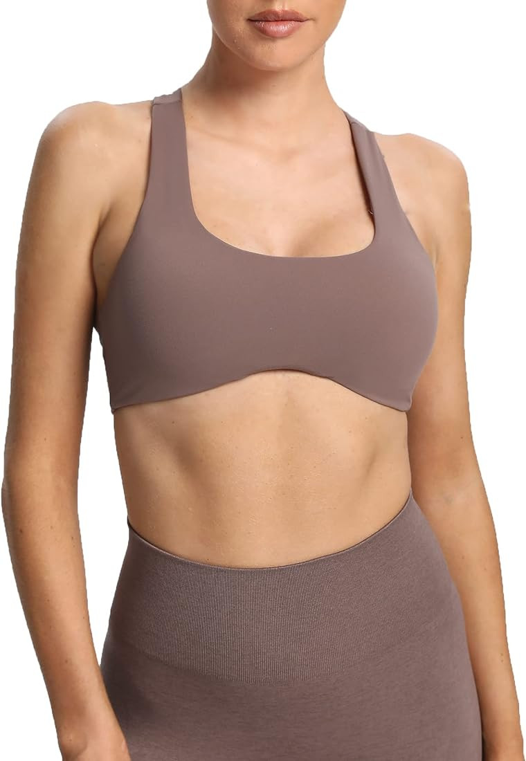 Women's Workout Sports Bras Fitness Backless Padded Define Sculpt Racerback Bra Yoga Crop Tank To... | Amazon (US)