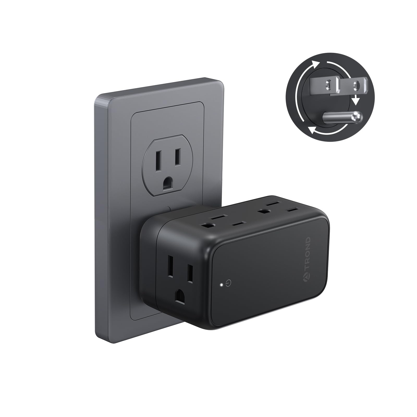 TROND Outlet Adapter with 360 Rotating Plug, 6 AC Outlet Extender, Turn One into Multiple Sideway... | Amazon (US)