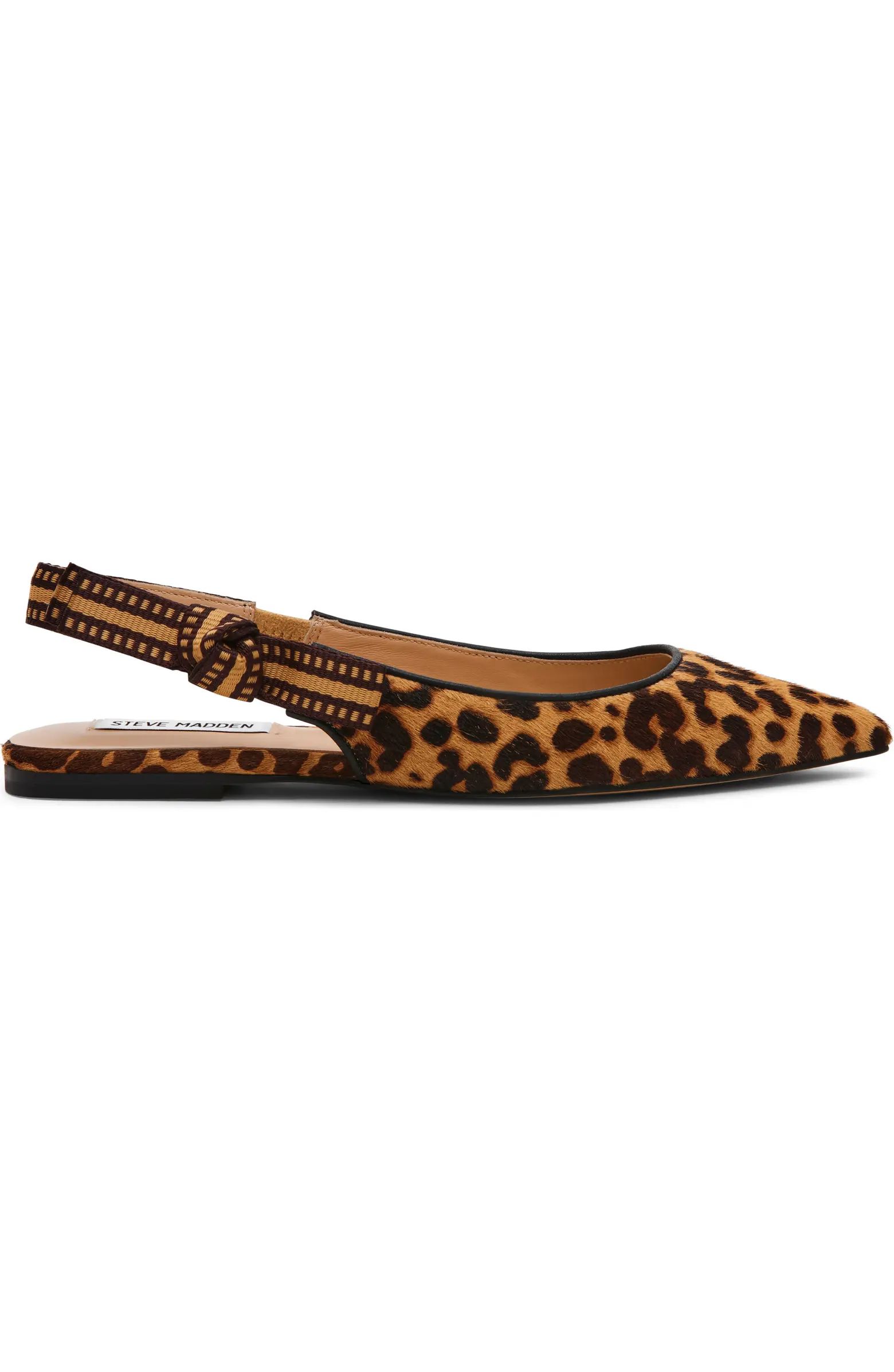 Olsen Slingback Genuine Calf Hair Pointed Toe Flat (Women) | Nordstrom