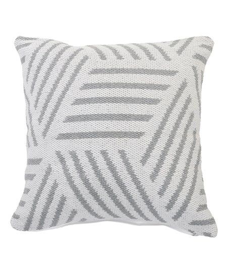 Gray & White Geometric Stripe Throw Pillow | Zulily
