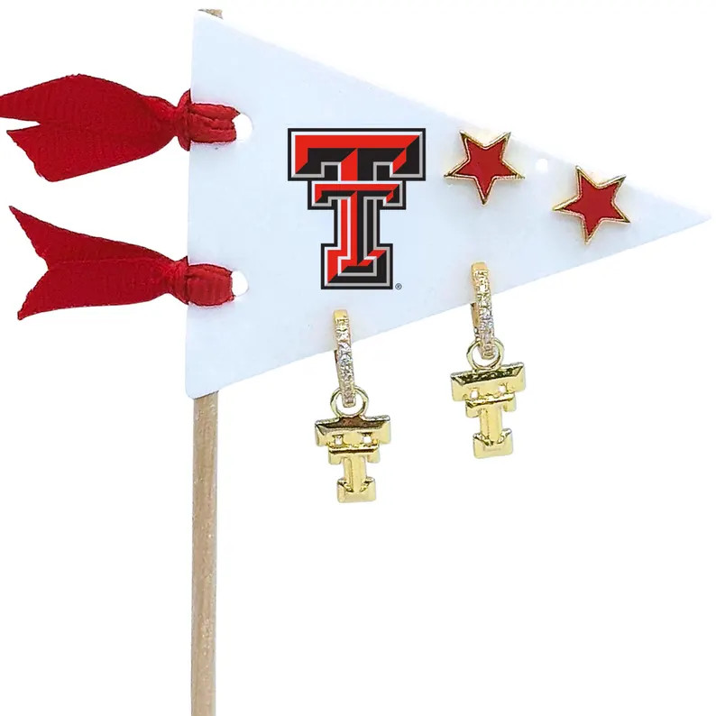Pennant Pair Earring Set: Texas Tech | Etsy (Global)