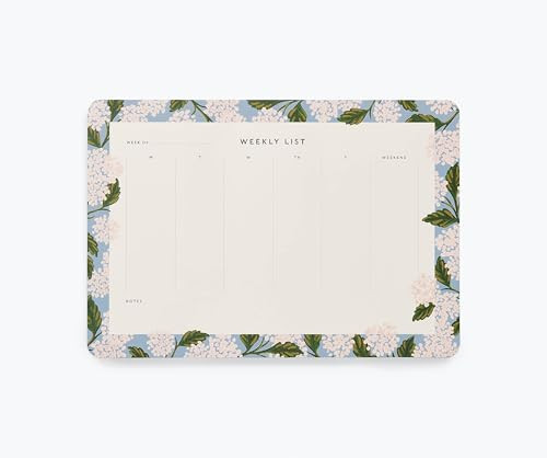 RIFLE PAPER CO. Hydrangea Weekly Desk Pad, 52 Tear-Off Pages, Doubles as a Mouse Pad, Helps You Map Out Your Week for a Whole Year, Printed in Full Color | Amazon (US)