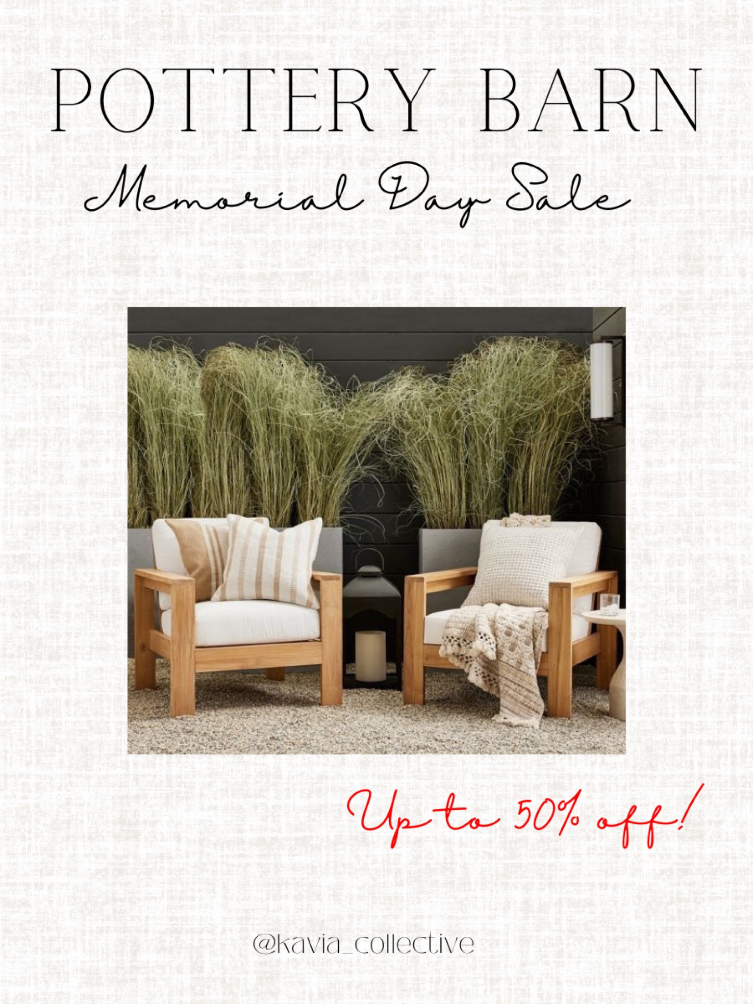Memorial Day Sale and Pottery Barn! Up to 50% off! So many great options including outdoor furniture  

#LTKsalealert #LTKSeasonal #LTKhome