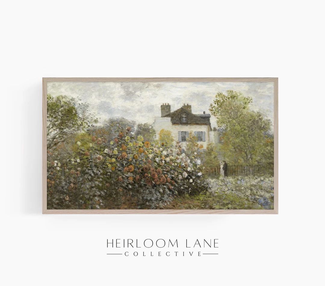 Vintage Spring Garden House Painting Instant Digital Download Frame TV Size 3840 X 2160 Landscape... | Etsy (US)