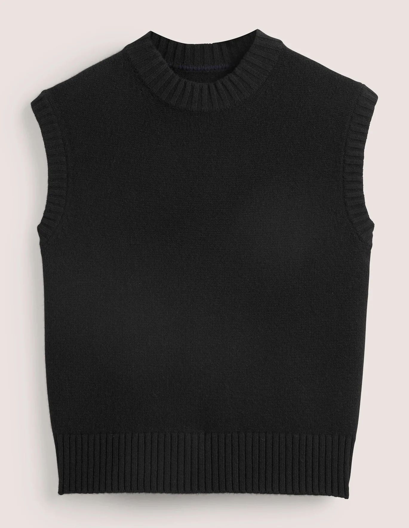 Chunky Cashmere Sweater Vest - Black | Boden US | Boden (US)