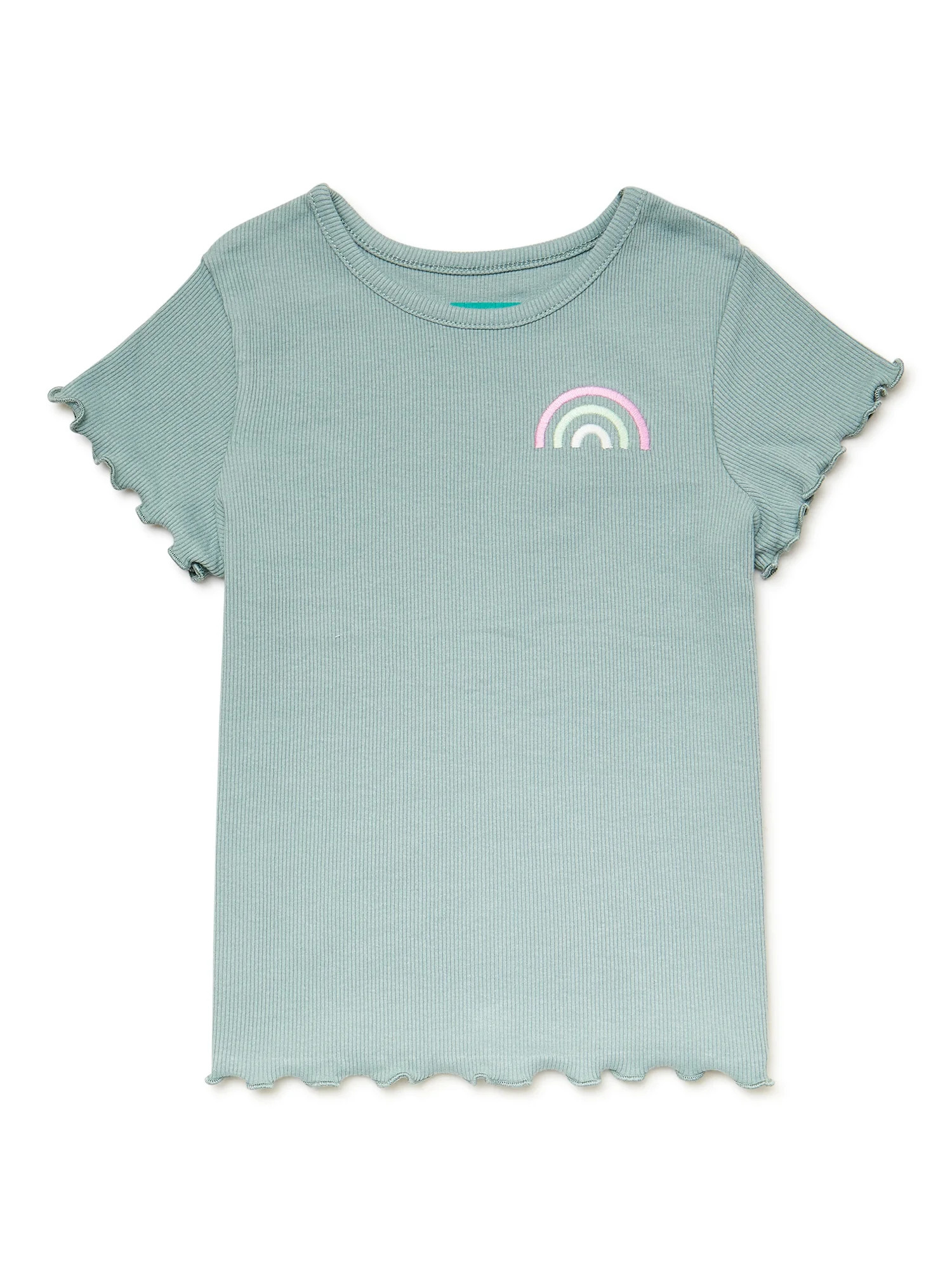 365 Kids From Garanimals Girls Short Sleeve Ribbed Tee, Sizes 4-10 - Walmart.com | Walmart (US)