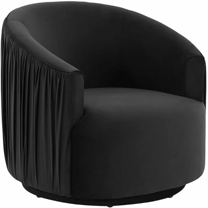 TOV Furniture London Black Pleated Swivel Chair | Amazon (US)