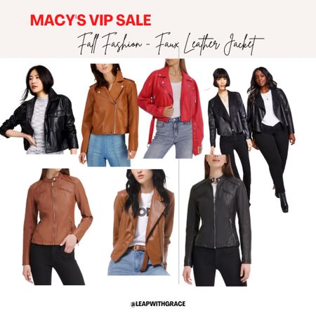 Faux leather jackets at Macys VIP sale

#LTKSeasonal #LTKsalealert