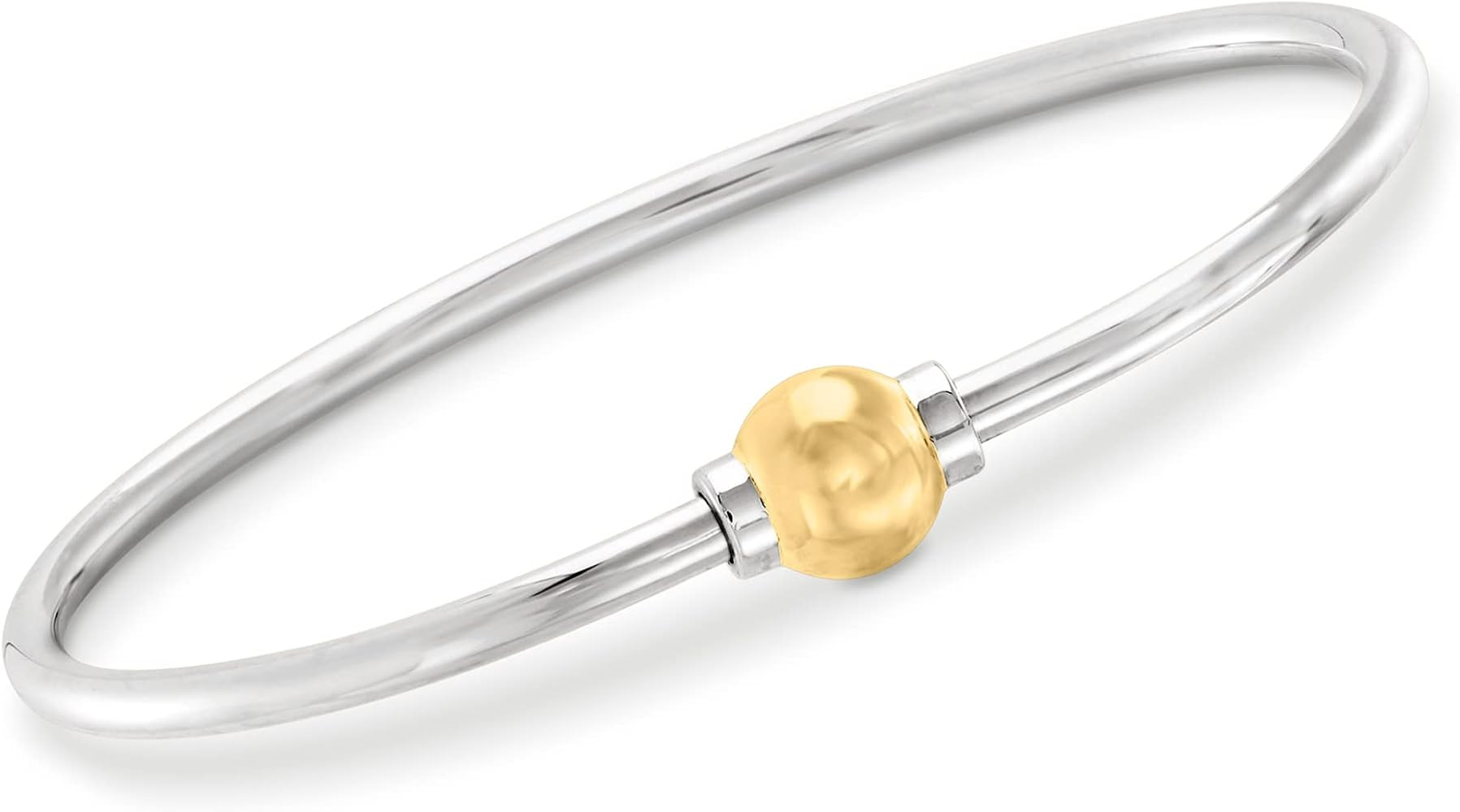 Ross-Simons Cape Cod Jewelry Sterling Silver and 14kt Yellow Gold Bangle Bracelet | Amazon (US)