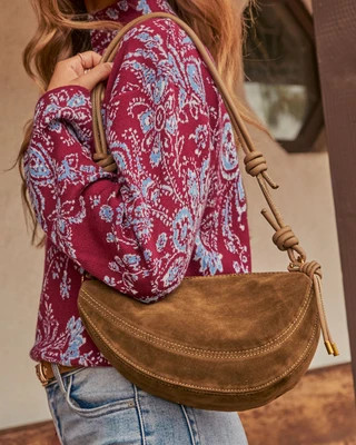 Wendell Faux Suede Shoulder Bag Brown / O/S | VICI