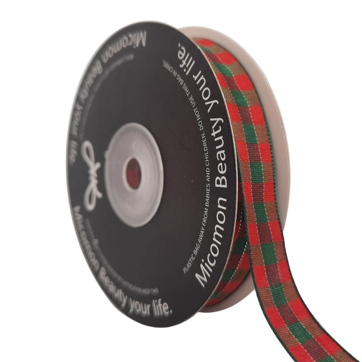 Micomon Christmas Ribbon Gingham Checkered Ribbon 25 Yards Plaid Ribbon for Christmas Crafts, Gif... | Amazon (US)