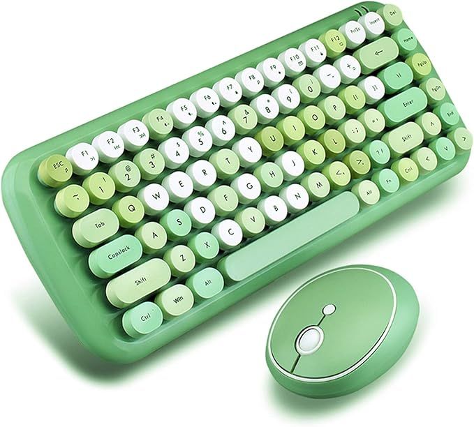 Wireless Keyboard Mouse,Onlywe Mini 2.4G Wireless Round Punk Cute Candy Colors Keyboard and Optic... | Amazon (US)