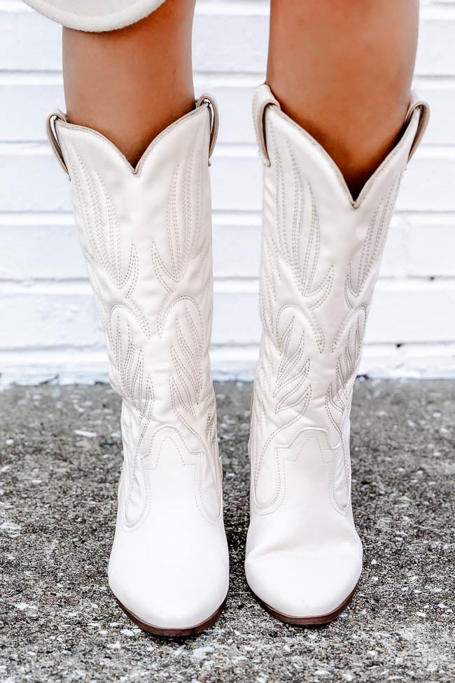 Dixie Cream Western Boots | Pink Lily