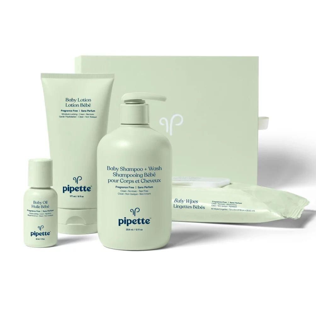 Pipette Welcome Baby Gift Set with Plant-Based Squalane, includes Baby Lotion, Shampoo & Wash, Wi... | Walmart (US)