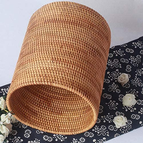 Handmade Rattan VASE Trash Can, Cylinder Storage, Desktop Trash Can, Rattan Trash Can Storage Bas... | Amazon (US)