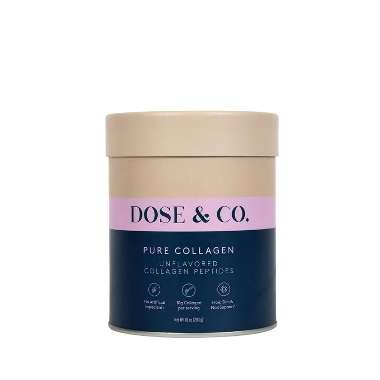 Dose & Co Pure Bovine Collagen Peptides - 10,000mg Types 1 & 3 Hydrolyzed Collagen Peptides, 10oz... | Walmart (US)