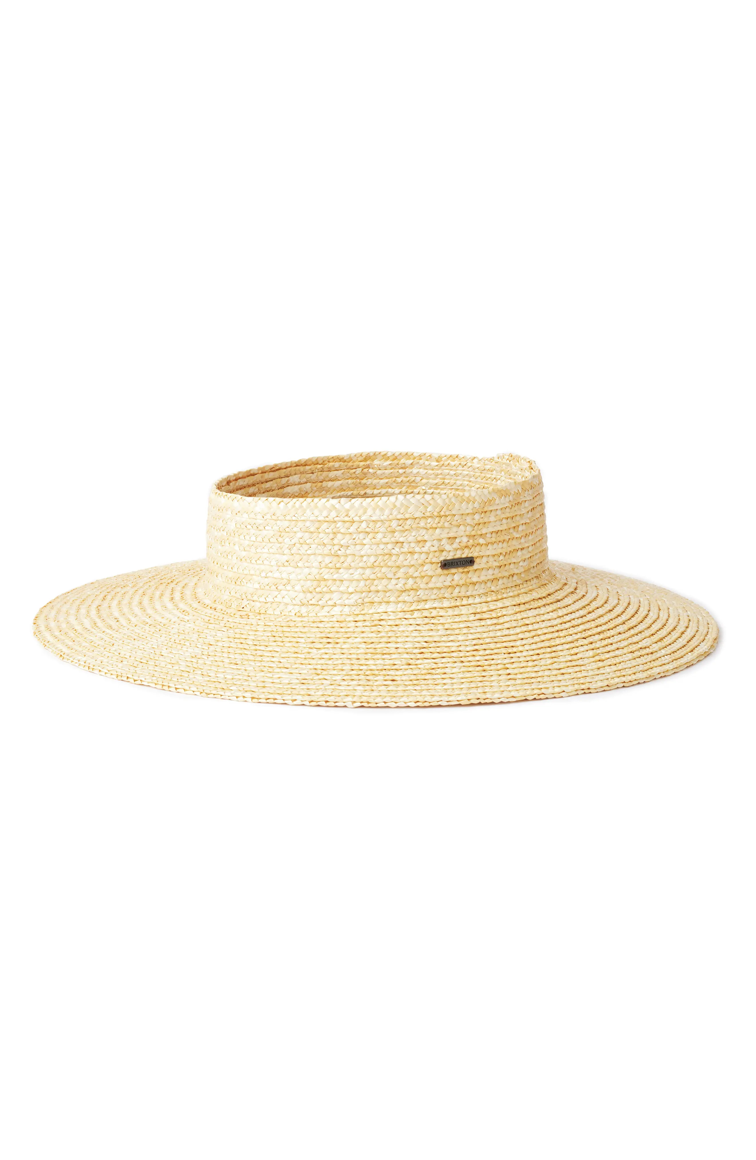 Brixton Joanna Straw Visor in Honey at Nordstrom, Size Medium | Nordstrom