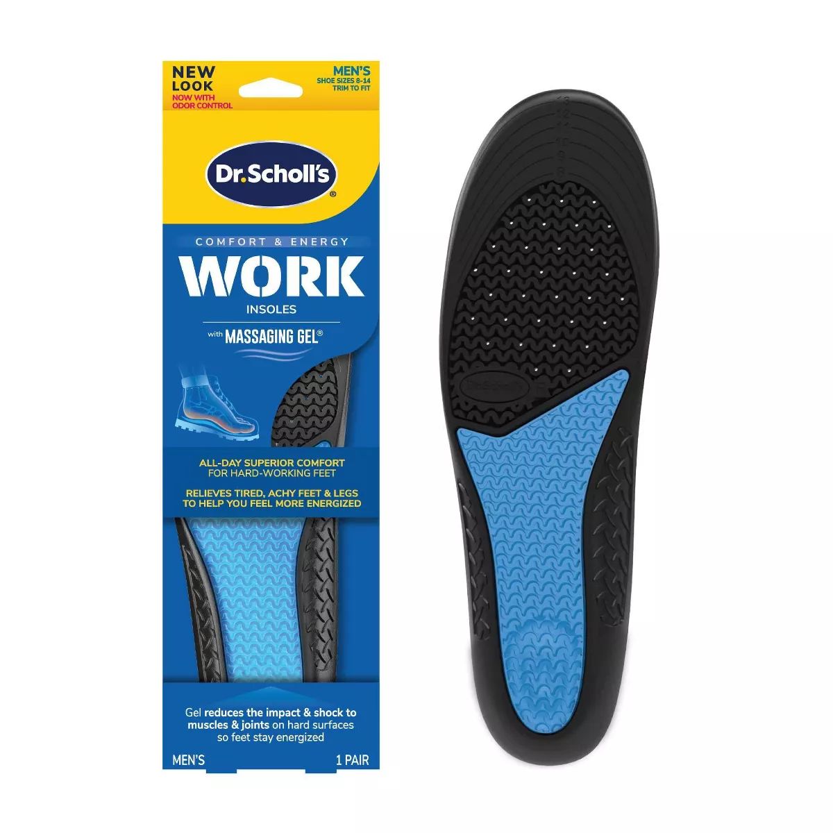 Dr. Scholl's with Massaging Gel Men's Work All-Day Superior Comfort Insoles - 1 pair - Size (8-14... | Target