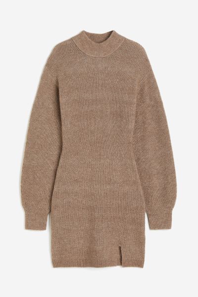 Knitted turtleneck dress - Beige - Ladies | H&M GB | H&M (UK, MY, IN, SG, PH, TW, HK, KR)