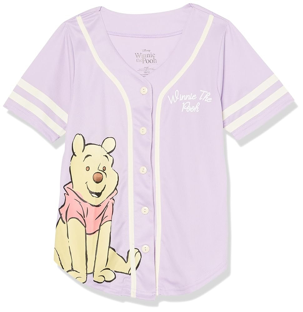 Disney Girls Winnie The Pooh Baseball Jersey-Classic Mesh Button Down Shirt | Amazon (US)